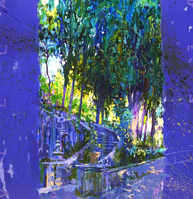 ホアキン・トレンツ・リャドの絵画作品　タイトルは、リャド　ヴィラ・デステ VILLA D'ESTE　